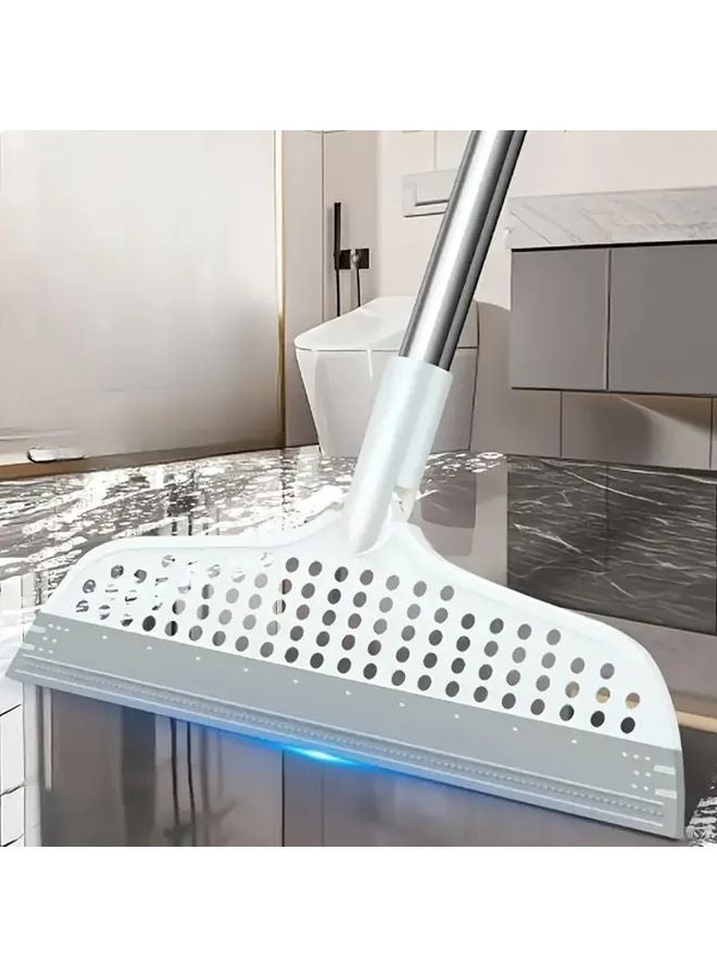 White Extra Long Magic Broom With Detachable Brush And Double Sided Silicone Bristles For All Floors - Image 4